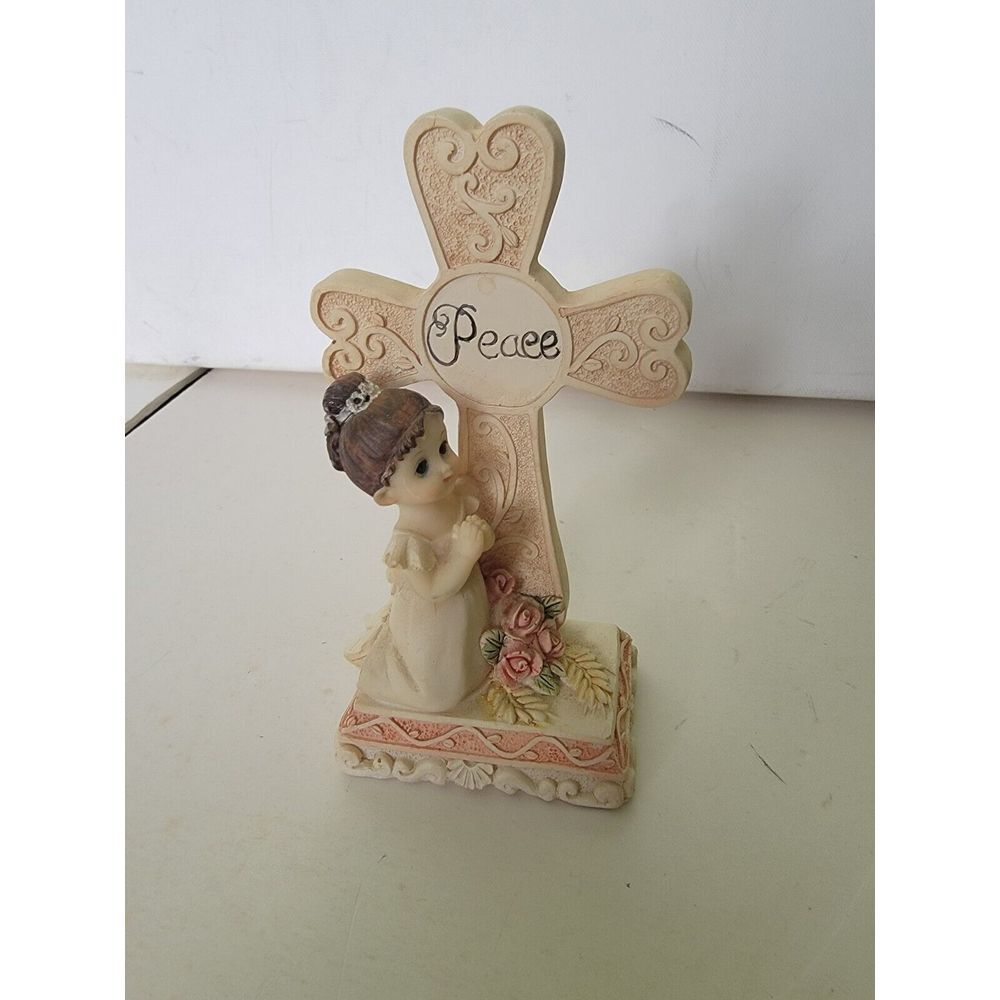 Cross Decorative Figurine Collectible Peace Christian Praying